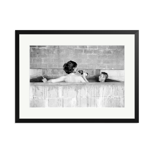 Steve McQueen & Wife Framed Print Black XL