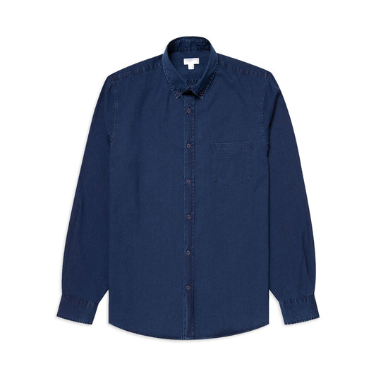 Sunspel Indigo Denim Shirt XXL