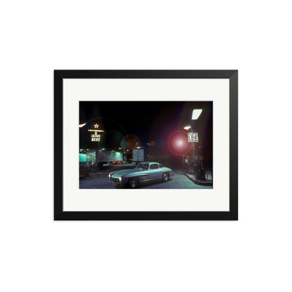 The Gas Station Framed Print Black Medium