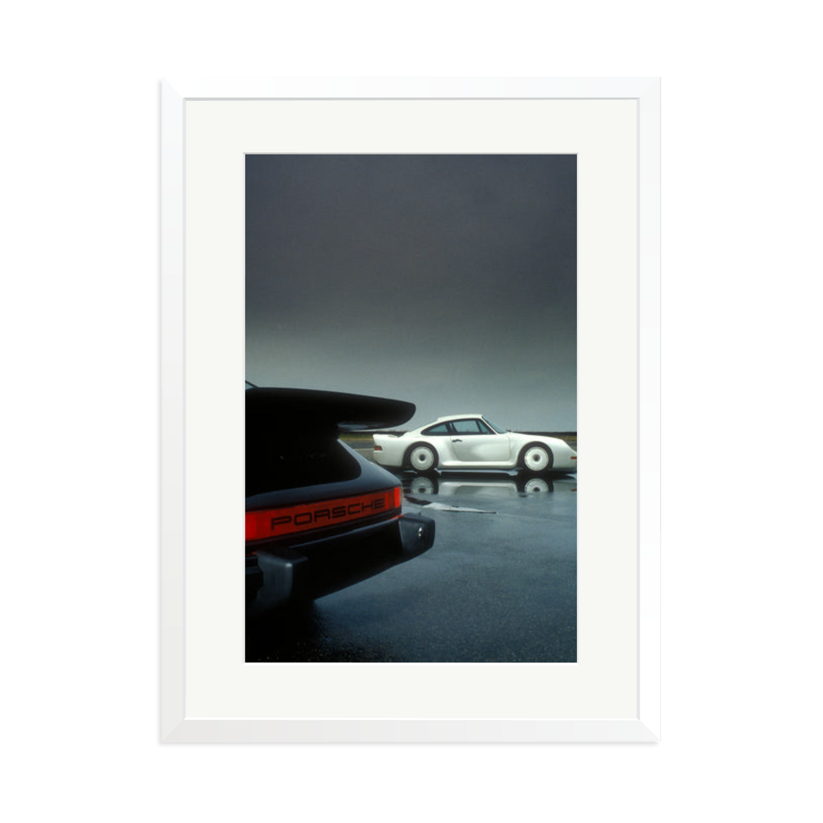Porsche Test Track Framed Print White XL