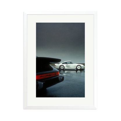 Porsche Test Track Framed Print White XL