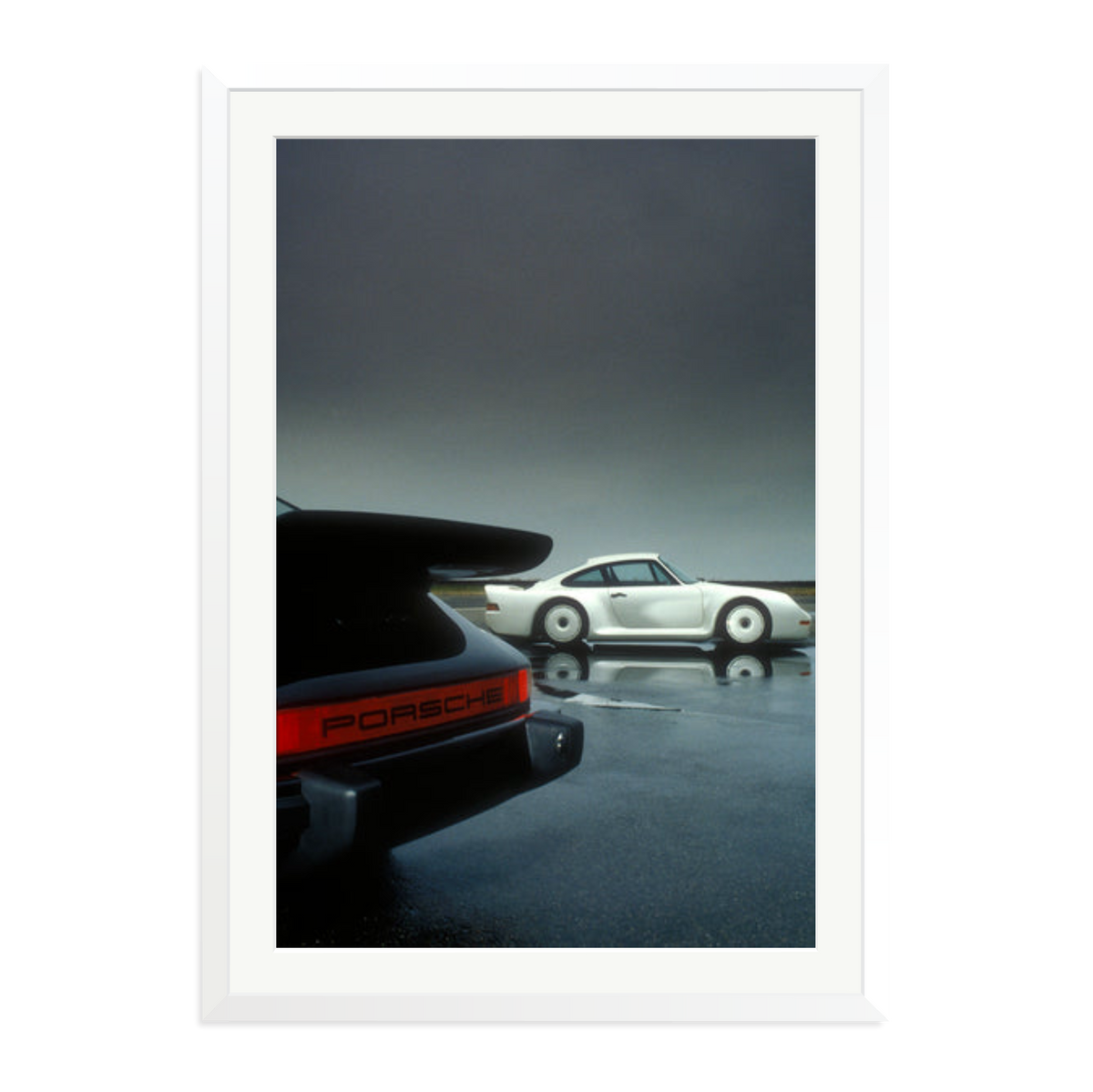 Porsche Test Track Framed Print White XXL
