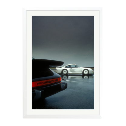 Porsche Test Track Framed Print White XXL
