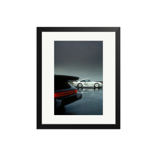 Porsche Test Track Framed Print Black Medium