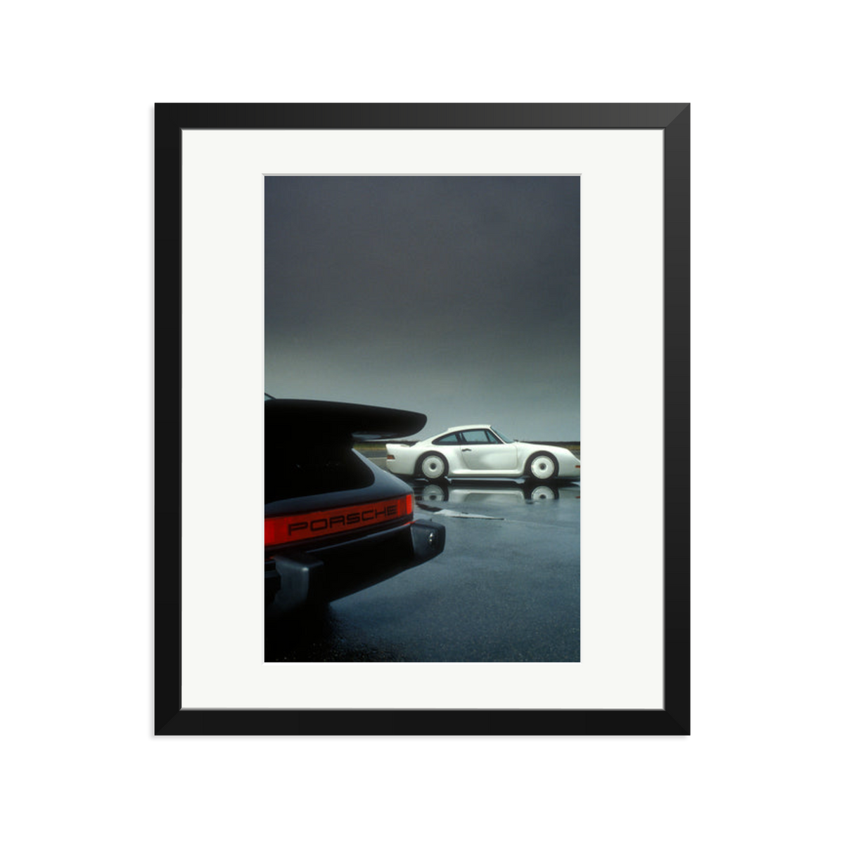 Porsche Test Track Framed Print Black Large