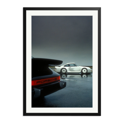 Porsche Test Track Framed Print Black XXL