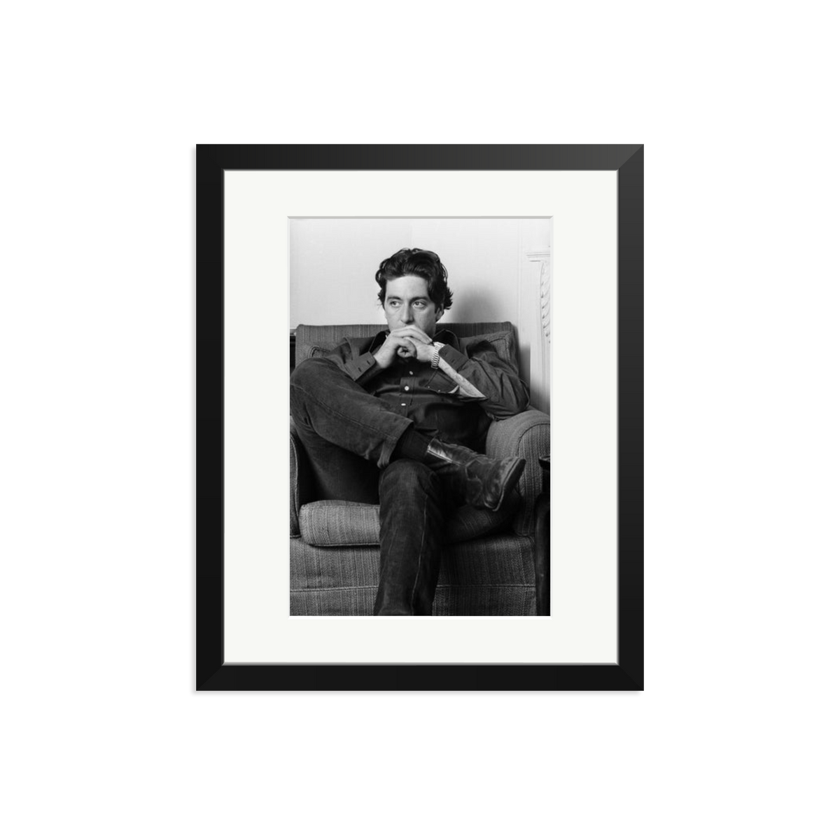 Thoughtful Al Pacino Framed Print Black Medium