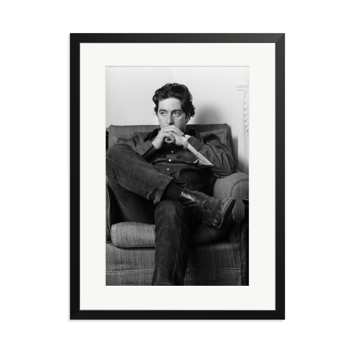 Thoughtful Al Pacino Framed Print Black XL