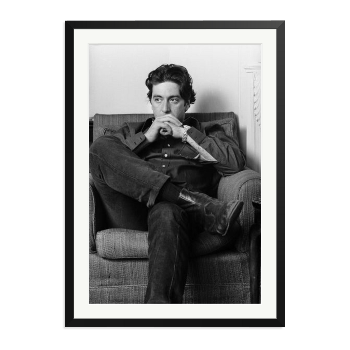 Thoughtful Al Pacino Framed Print Black XXL