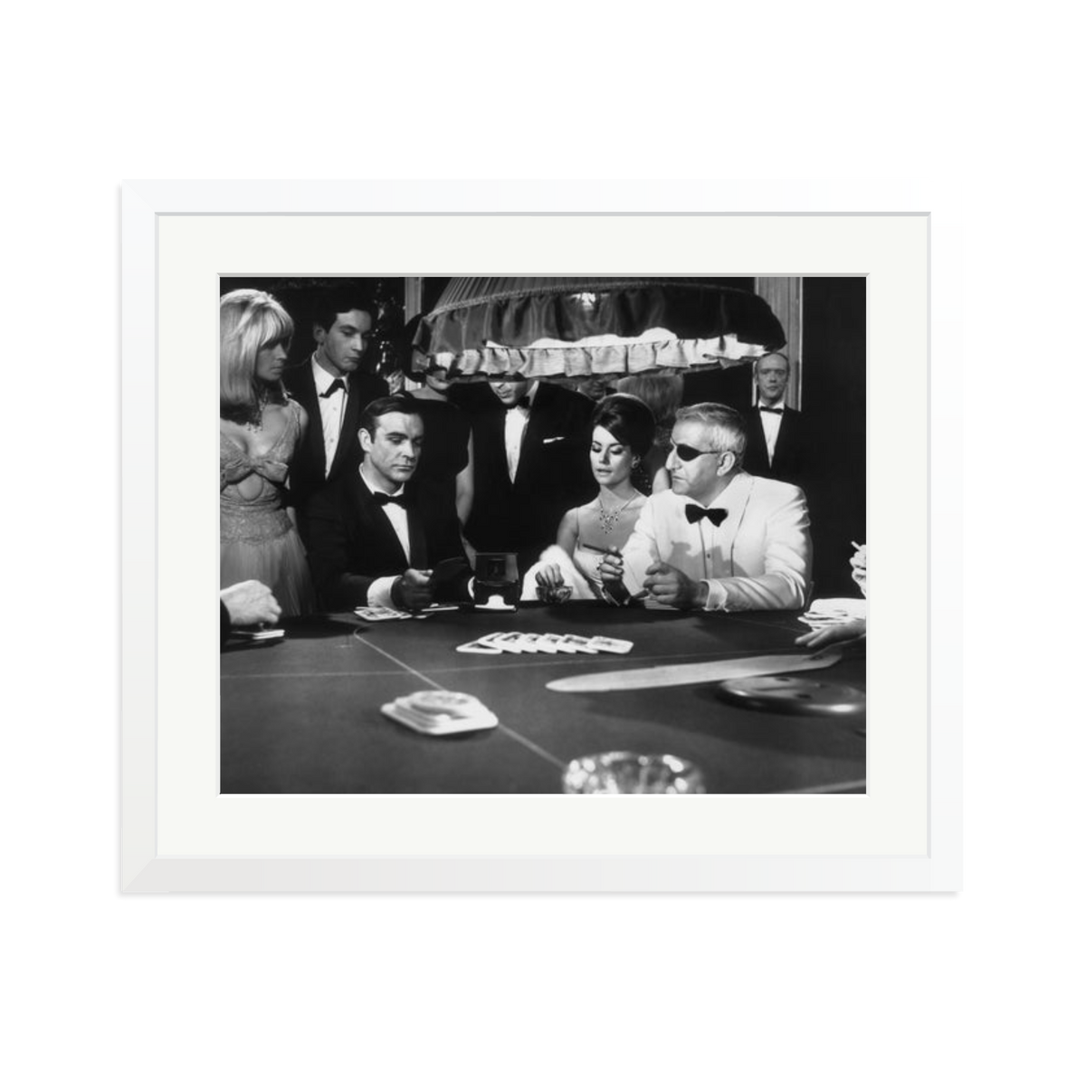 Thunderball Gambling Framed Print White Large