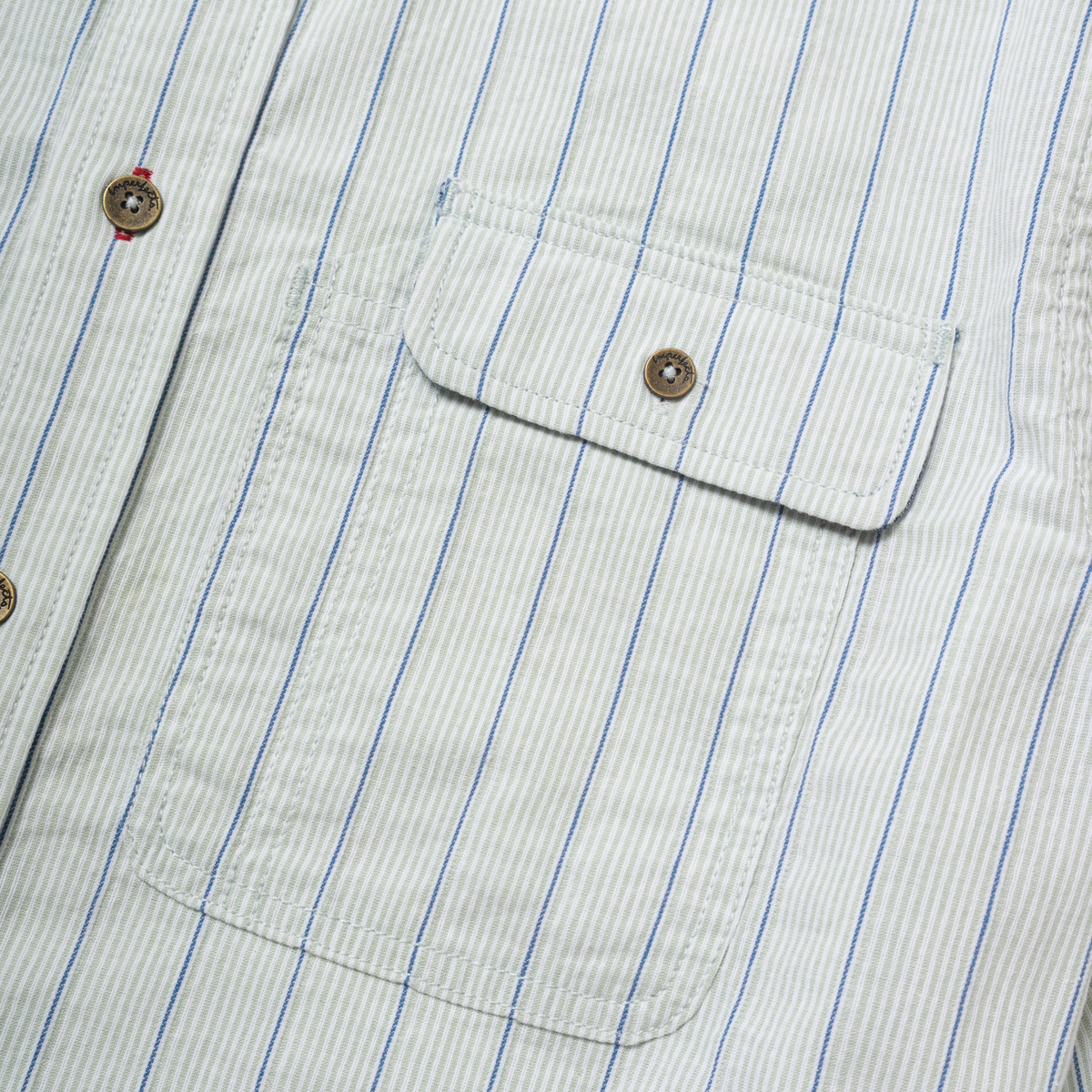 Imperfects Tradesman Button-Down in Striped Chambray