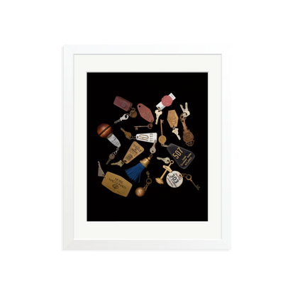Travel Keys Framed Print White Medium