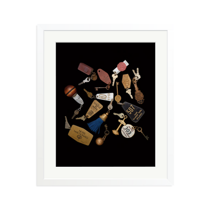 Travel Keys Framed Print White Large