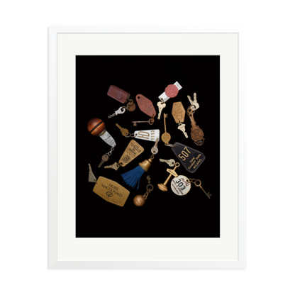 Travel Keys Framed Print White XL