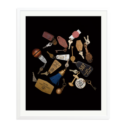 Travel Keys Framed Print White XXL