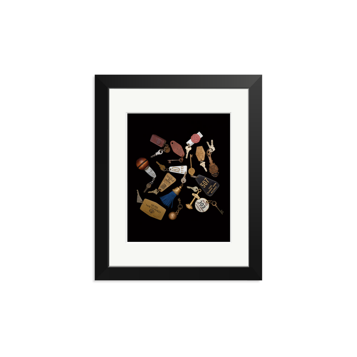 Travel Keys Framed Print Black Small