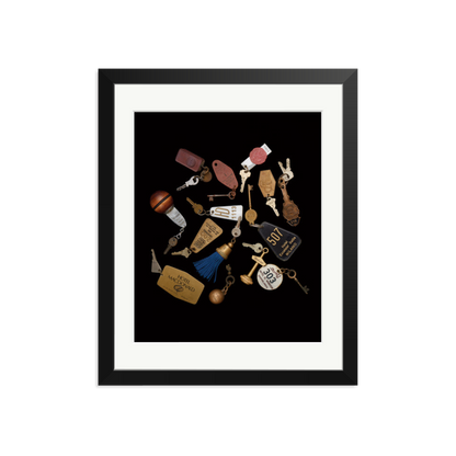 Travel Keys Framed Print Black Medium