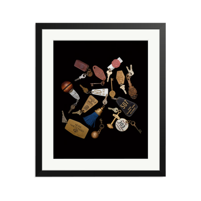 Travel Keys Framed Print Black Large