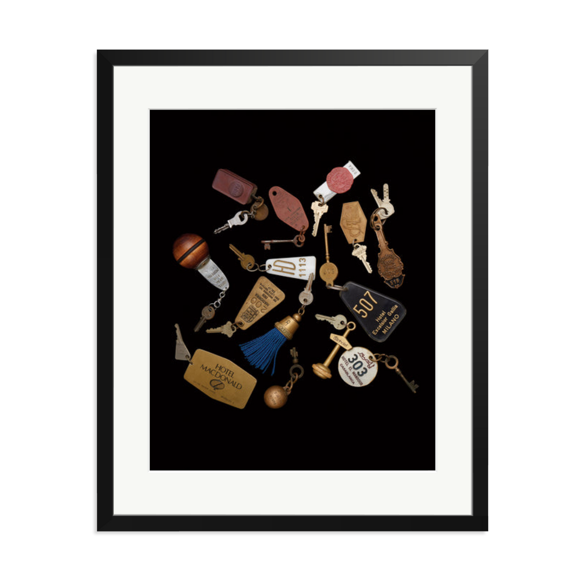 Travel Keys Framed Print Black XL