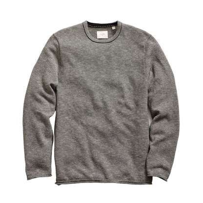 Billy Reid Tuck Stripe Crew Black
