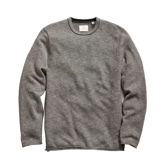 Billy Reid Tuck Stripe Crew Black