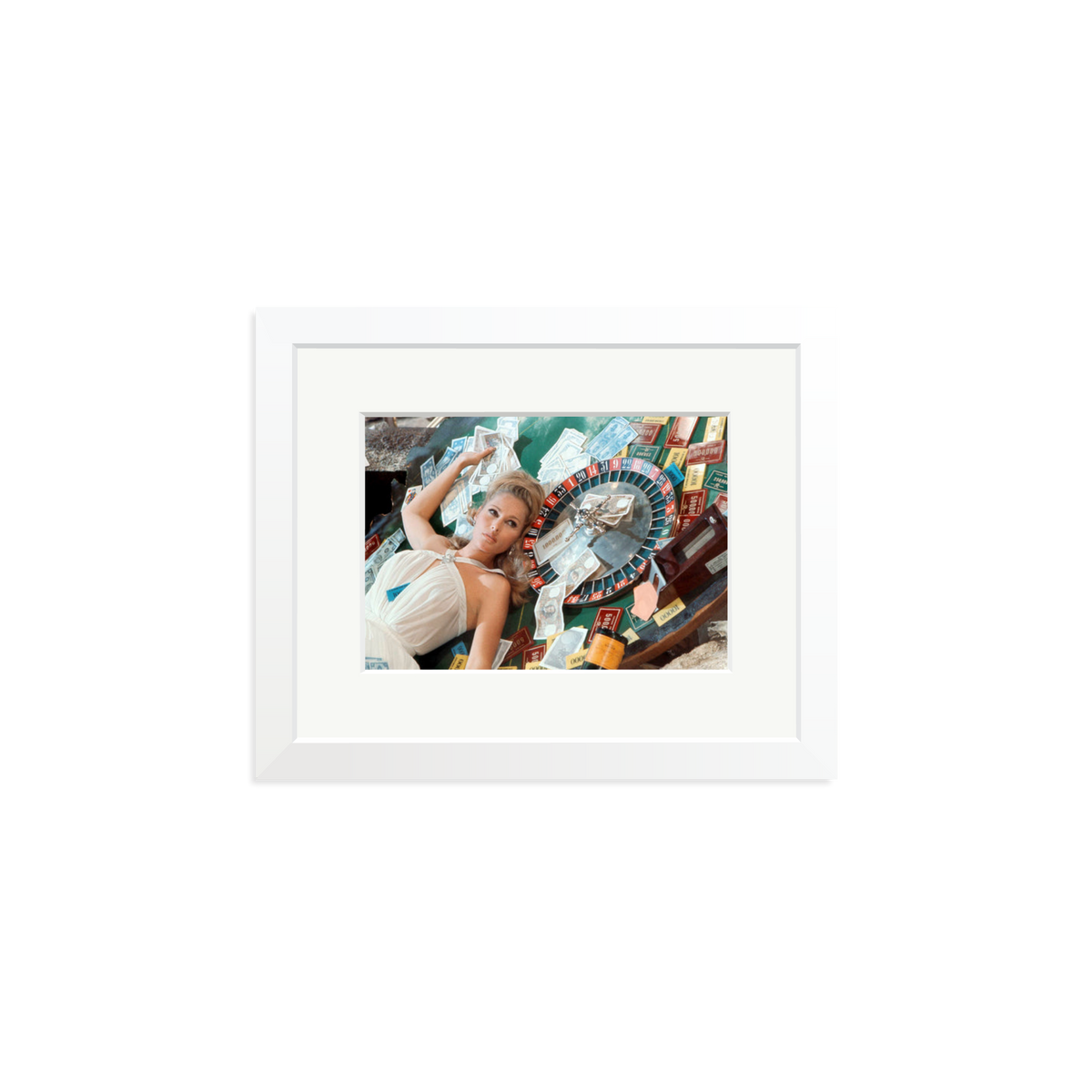 Ursula Andress at Casino Royale Framed Print White Small