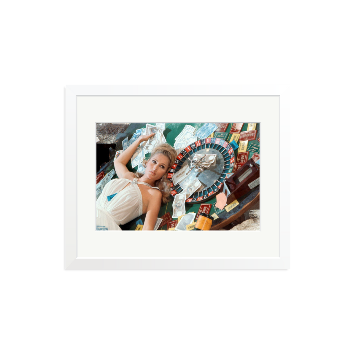Ursula Andress at Casino Royale Framed Print White Medium