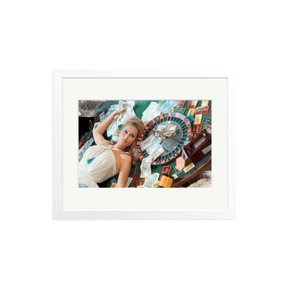 Ursula Andress at Casino Royale Framed Print White Medium