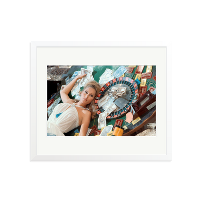 Ursula Andress at Casino Royale Framed Print White Large