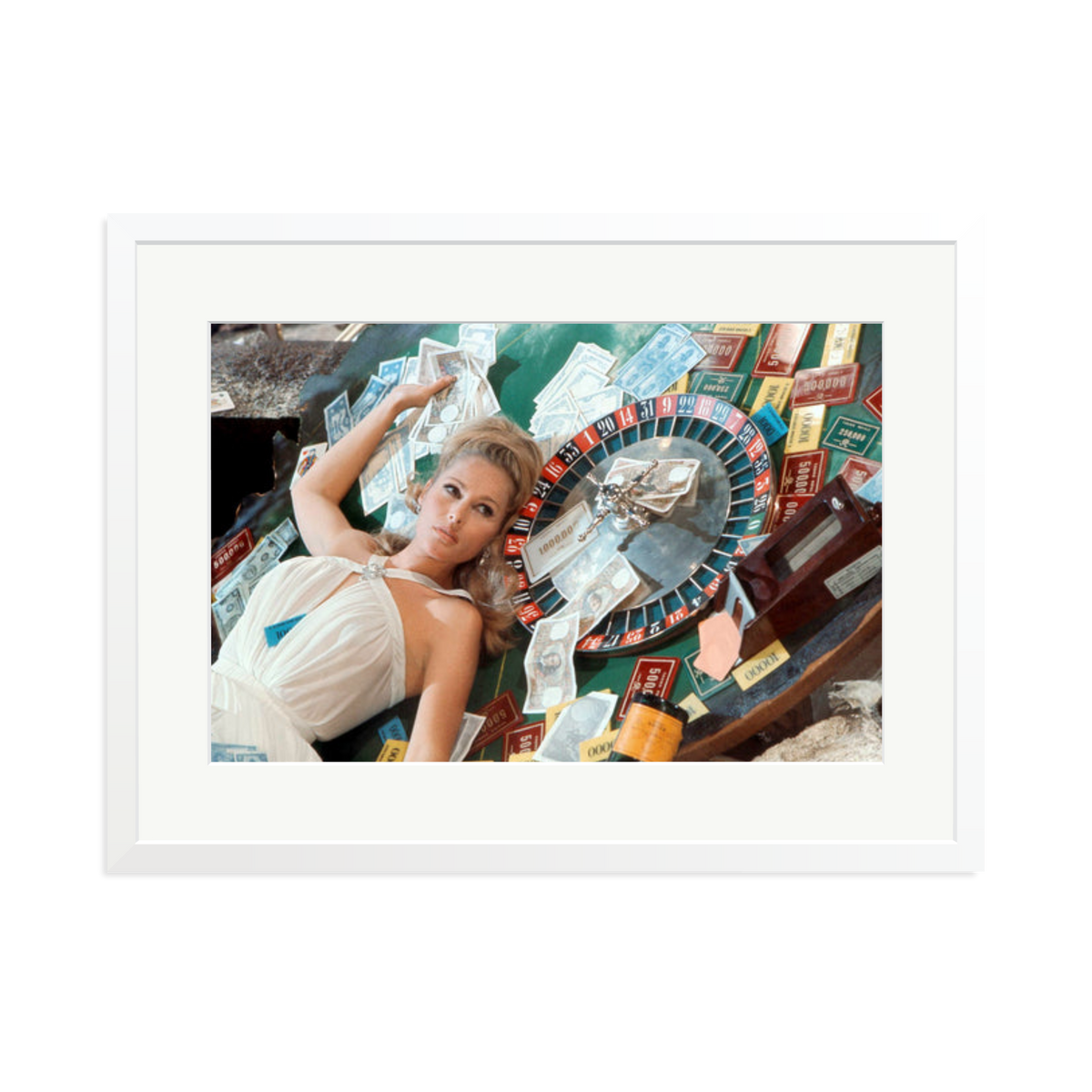 Ursula Andress at Casino Royale Framed Print White XL