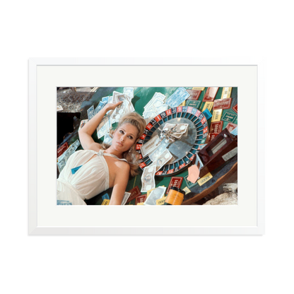 Ursula Andress at Casino Royale Framed Print White XL