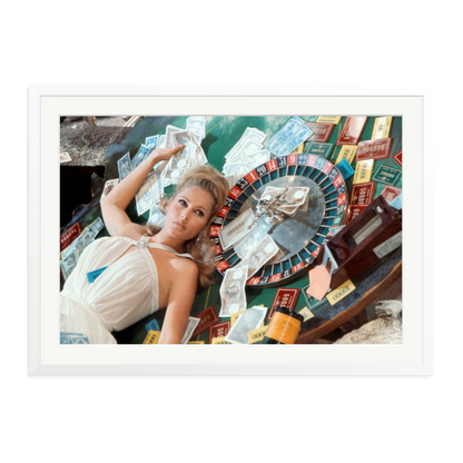 Ursula Andress at Casino Royale Framed Print White XXL