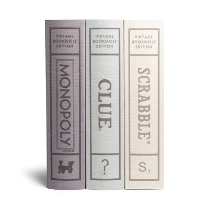 Vintage Bookshelf Game Collections Monopoly Clue Scrabble