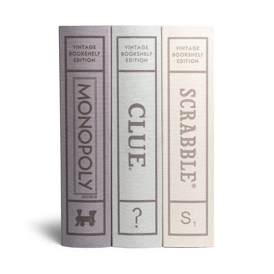 Vintage Bookshelf Game Collections Monopoly Clue Scrabble