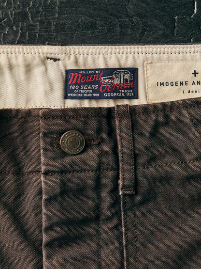 imogene + willie hencye washed canvas workpant in carob