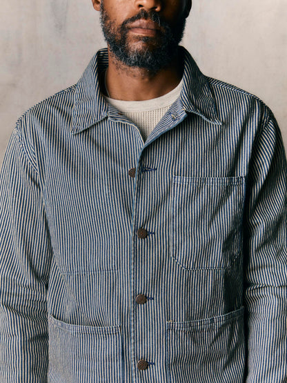 imogene + willie the utility coat in hickory stripe