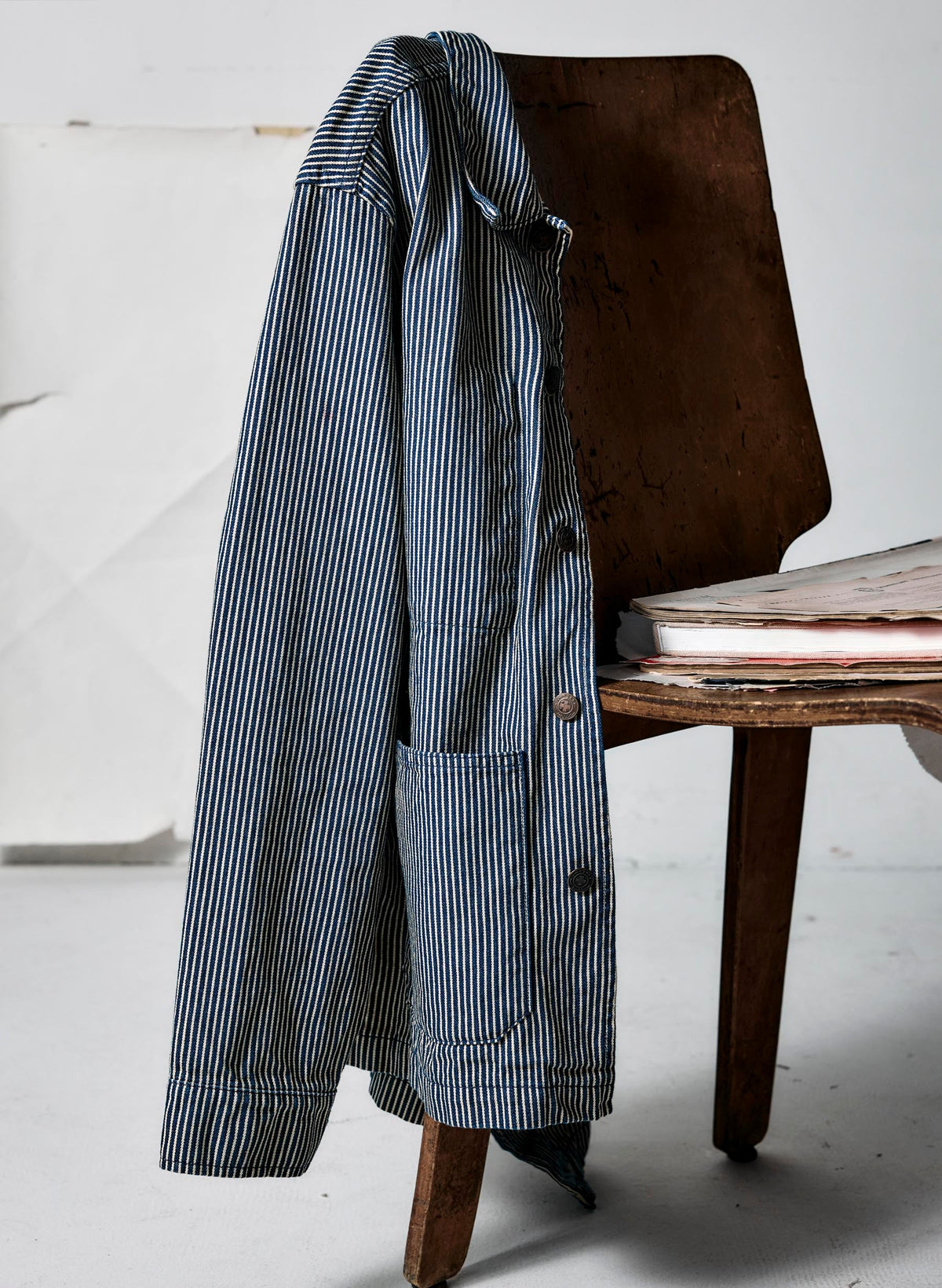 imogene + willie the utility coat in hickory stripe