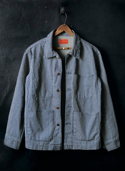 imogene + willie the utility coat in hickory stripe