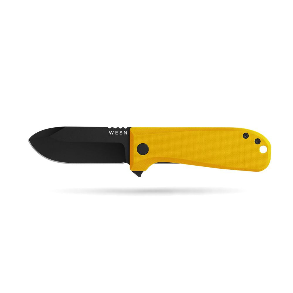 Wesn The Allman Pocket Knife Blacked Out Mustard G10