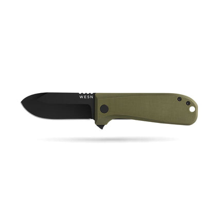 Wesn The Allman Pocket Knife Blacked Out OD Green G10