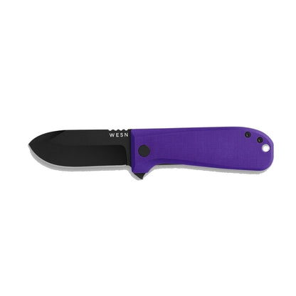 Wesn The Allman Pocket Knife Blacked Out Violet G10
