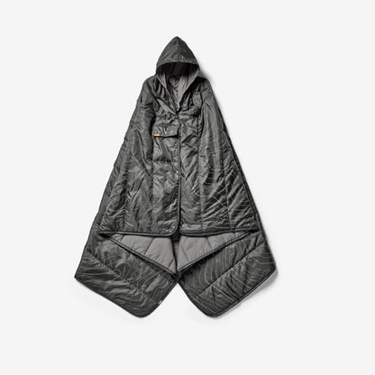Wren Puffy Blanket Poncho Reflective Charcoal