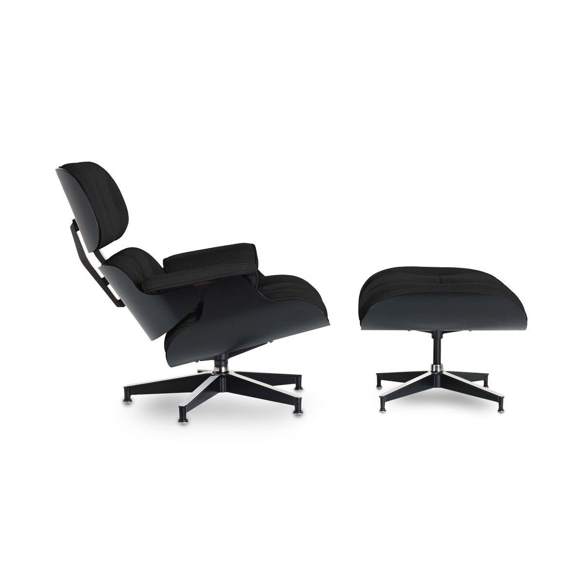 Eames All Black Lounge Chair & Ottoman