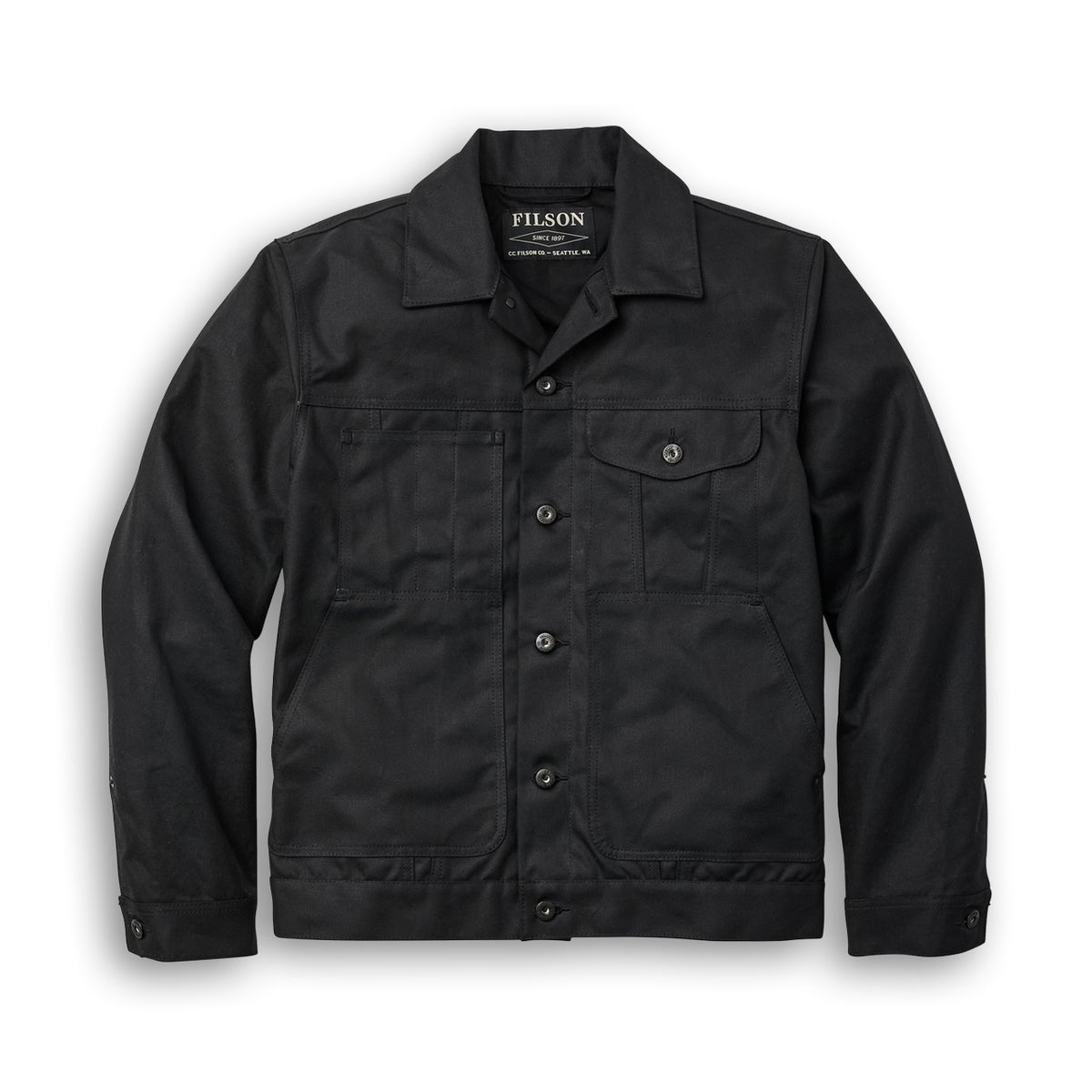 Filson Tin Cloth Short Lined Cruiser Jacket Black