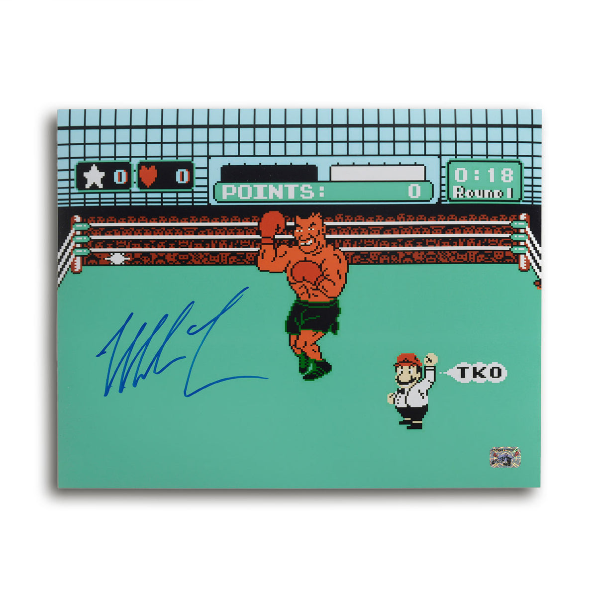 Mike Tyson Autographed Punch-Out Print Unframed