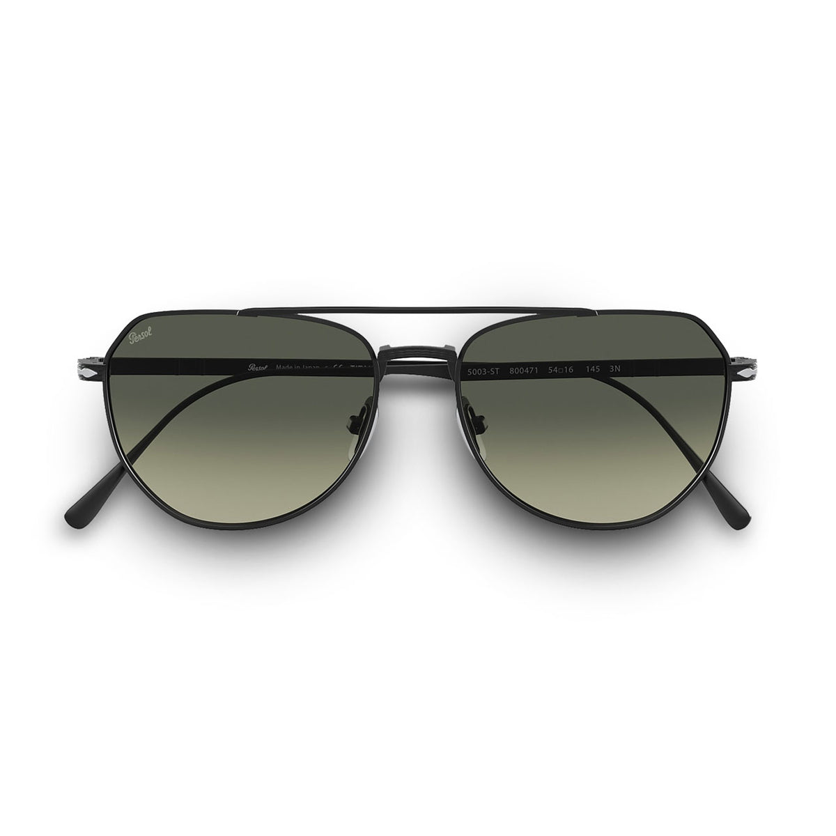 Persol Titanium Aviator Sunglasses Matte Black Grey Gradient