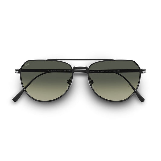 Persol Titanium Aviator Sunglasses Matte Black Grey Gradient