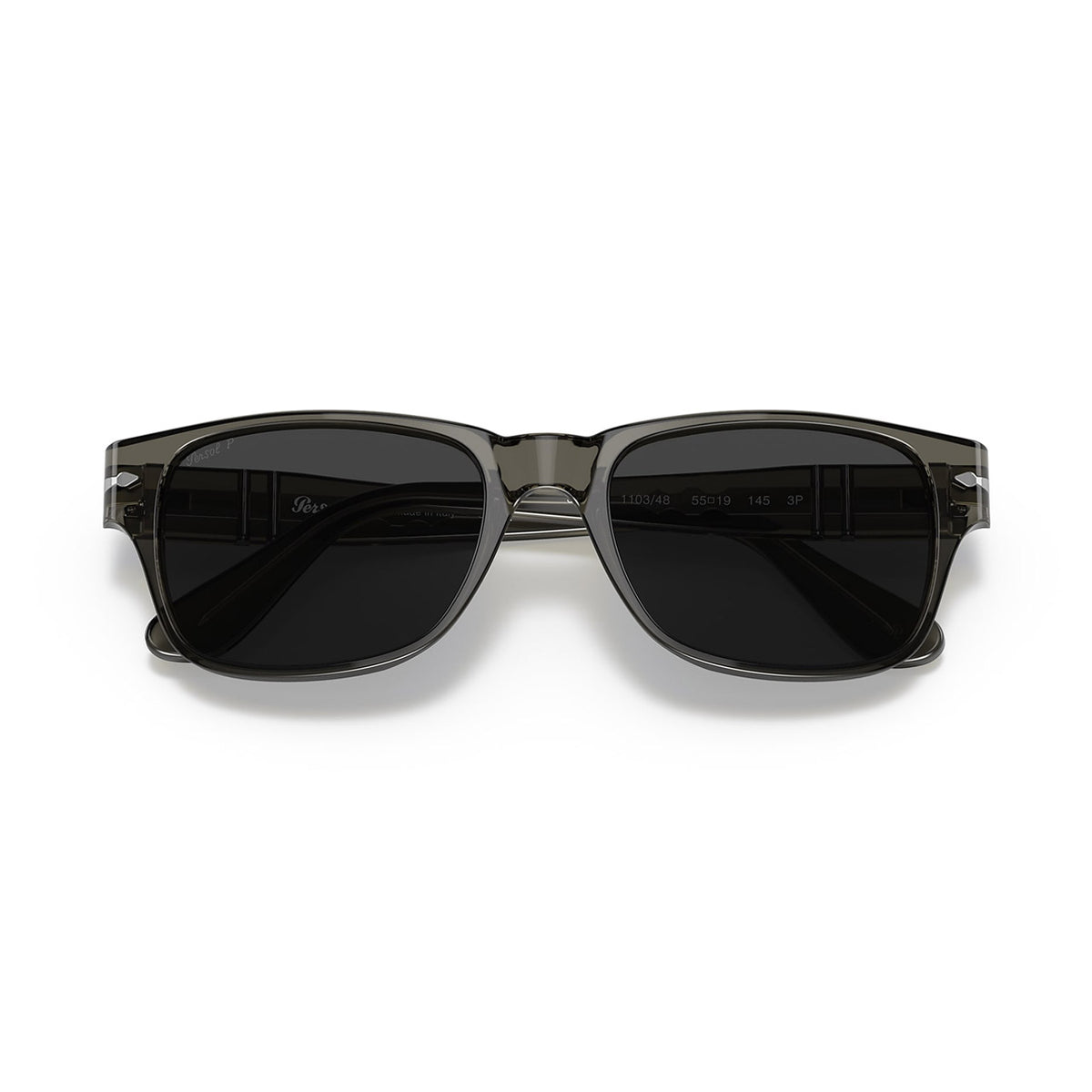 Persol 3288S Sunglasses Transparent Taupe Polar Black Lens