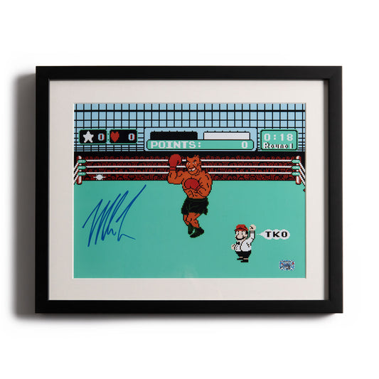 Mike Tyson Autographed Punch-Out Print Framed