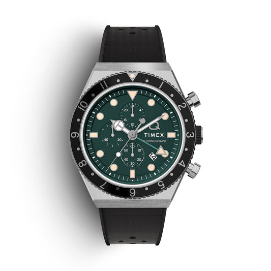 Timex Q Rubber Strap GMT Chronograph